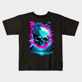 Synthwave Skull Island Kids T-Shirt